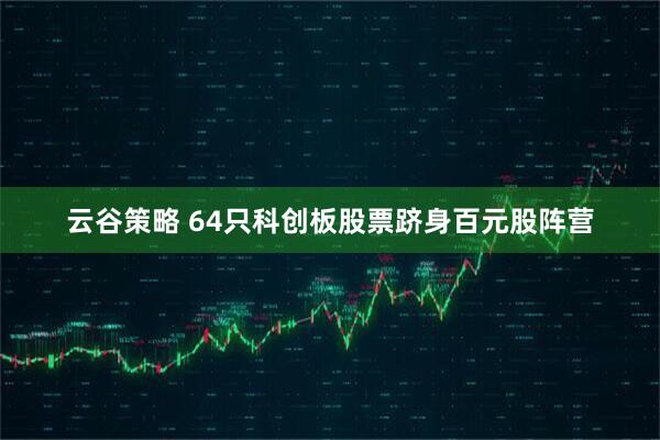 云谷策略 64只科创板股票跻身百元股阵营